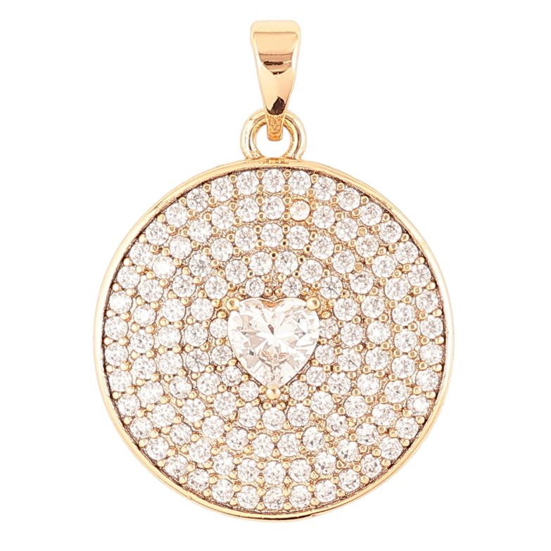 Кулон Xuping Позолота 18K «Інкрустація цирконієм з фіанітом сердечком» для ланцюжка до 5мм фото №1