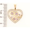 Кулон Xuping Позолота 18K «Сердечко з квітковим візерунком і біло-бузковим цирконієм» для ланцюжка до 7мм фото №2