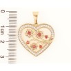 Кулон Xuping Позолота 18K «Сердечко з квітковим візерунком і біло-червоним цирконієм» для ланцюжка до 7мм фото №2
