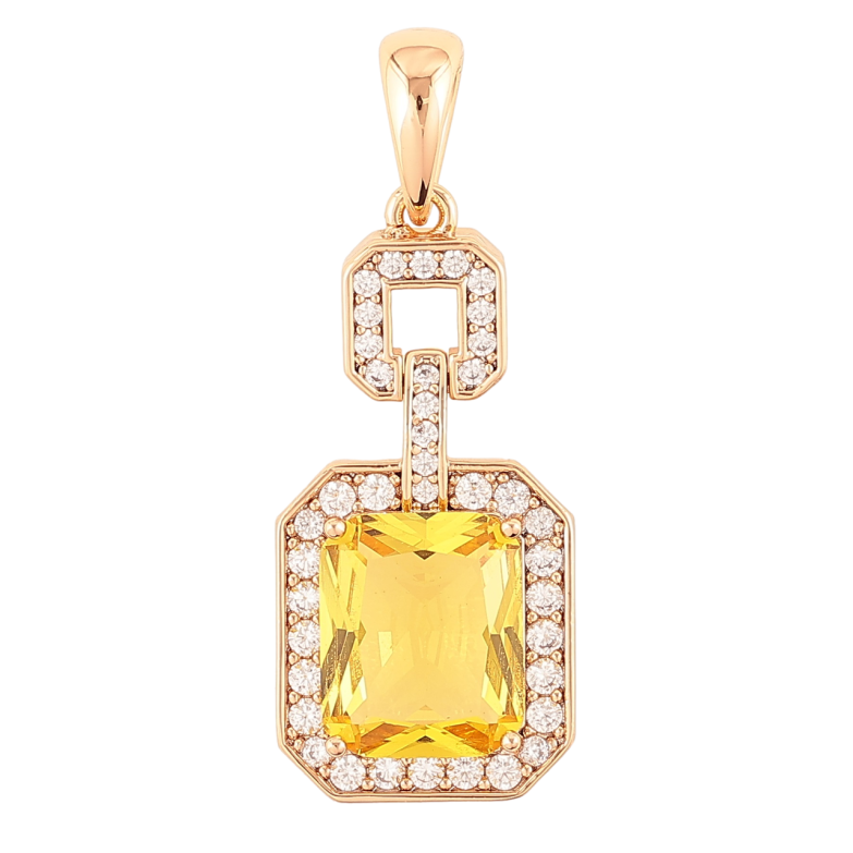 Кулон Xuping Позолота 18K Фигурная подвеска с желтым фианитом и цирконием для цепочки до 6мм фото №3