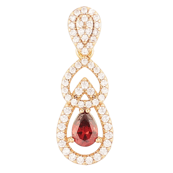 Кулон Xuping Позолота 18K Изящная подвеска с цирконием и красным фианитом для цепочки до 4мм фото №21 Кулон Xuping Позолота 18K Изящная подвеска с цирконием и красным фианитом для цепочки до 4мм фото №21