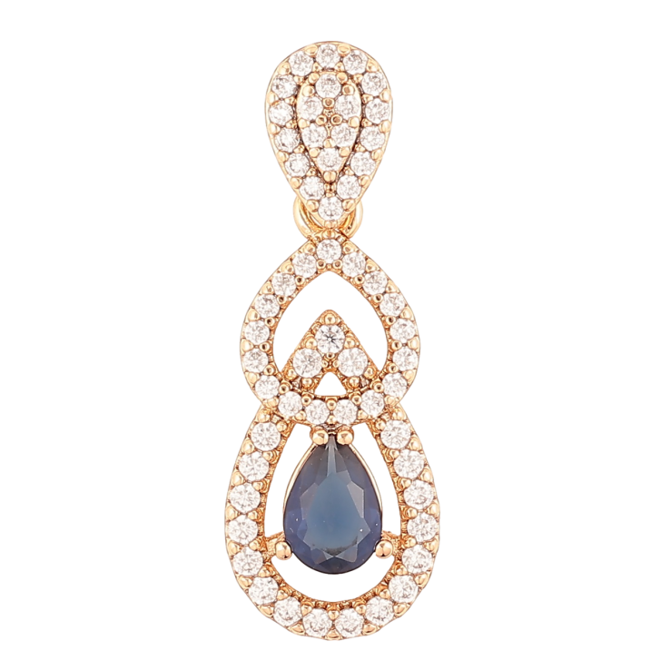 Кулон Xuping Позолота 18K Изящная подвеска с цирконием и синим фианитом для цепочки до 4мм фото №20 Кулон Xuping Позолота 18K Изящная подвеска с цирконием и синим фианитом для цепочки до 4мм фото №20