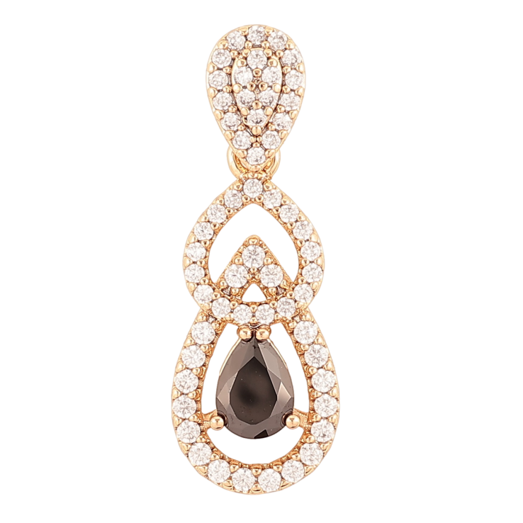 Кулон Xuping Позолота 18K «Витончена підвіска з цирконієм і чорним фіанітом» для ланцюжка до 4мм фото №22 Кулон Xuping Позолота 18K «Витончена підвіска з цирконієм і чорним фіанітом» для ланцюжка до 4мм фото №22