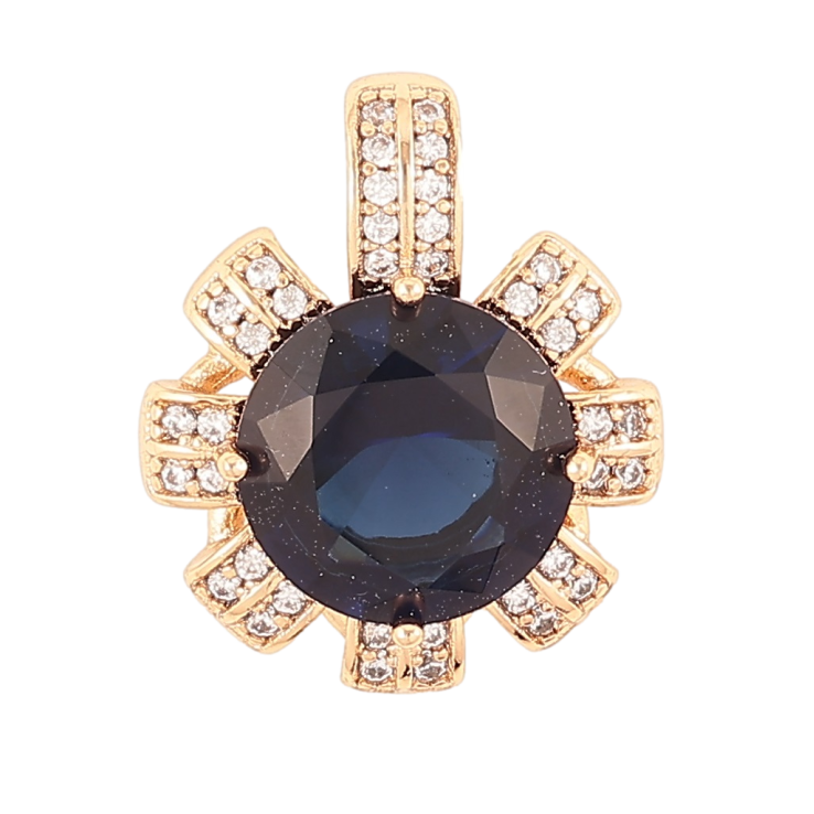 Кулон Xuping Позолота 18K «Квіточка з синім фіанітом та інкрустацією цирконієм» для ланцюжка до 5мм фото №13 Кулон Xuping Позолота 18K «Квіточка з синім фіанітом та інкрустацією цирконієм» для ланцюжка до 5мм фото №13