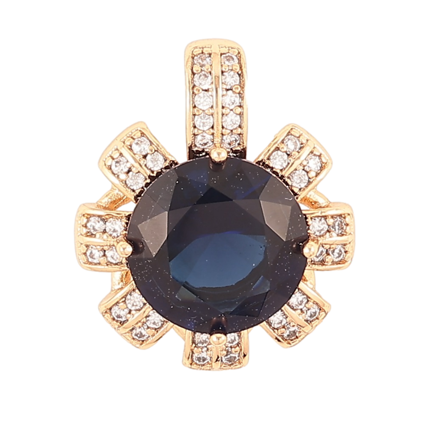 Кулон Xuping Позолота 18K «Квіточка з синім фіанітом та інкрустацією цирконієм» для ланцюжка до 5мм фото №1 Кулон Xuping Позолота 18K «Квіточка з синім фіанітом та інкрустацією цирконієм» для ланцюжка до 5мм фото №1