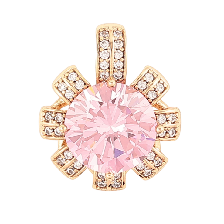 Кулон Xuping Позолота 18K «Квіточка з рожевим фіанітом та інкрустацією цирконієм» для ланцюжка до 5мм фото №17 Кулон Xuping Позолота 18K «Квіточка з рожевим фіанітом та інкрустацією цирконієм» для ланцюжка до 5мм фото №17