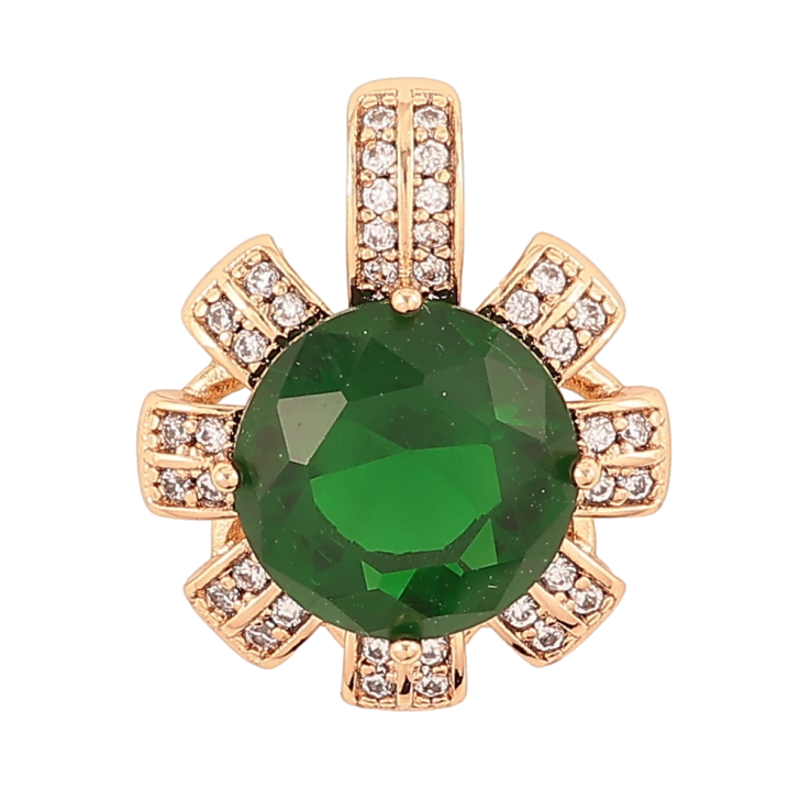 Кулон Xuping Позолота 18K «Квіточка з зеленим фіанітом та інкрустацією цирконієм» для ланцюжка до 5мм фото №18 Кулон Xuping Позолота 18K «Квіточка з зеленим фіанітом та інкрустацією цирконієм» для ланцюжка до 5мм фото №18