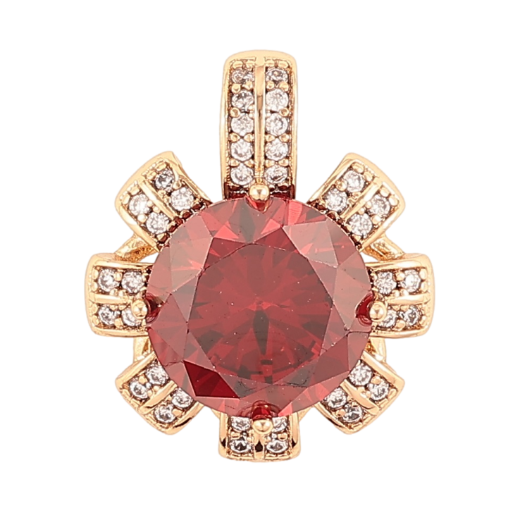 Кулон Xuping Позолота 18K «Квіточка з червоним фіанітом та інкрустацією цирконієм» для ланцюжка до 5мм фото №12 Кулон Xuping Позолота 18K «Квіточка з червоним фіанітом та інкрустацією цирконієм» для ланцюжка до 5мм фото №12