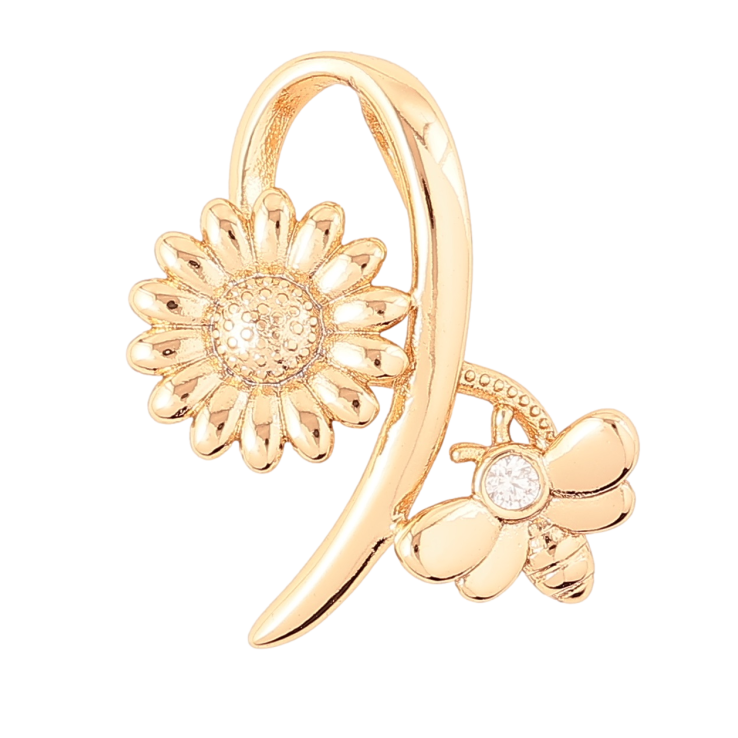 Кулон Xuping Позолота 18K Цветочек с пчелой для цепочки до 2мм фото №2 Кулон Xuping Позолота 18K Цветочек с пчелой для цепочки до 2мм фото №2