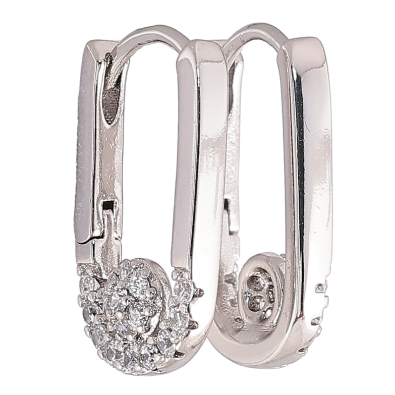 Серьги Xuping Родий колечки Овальные с боковым узором» фото №4