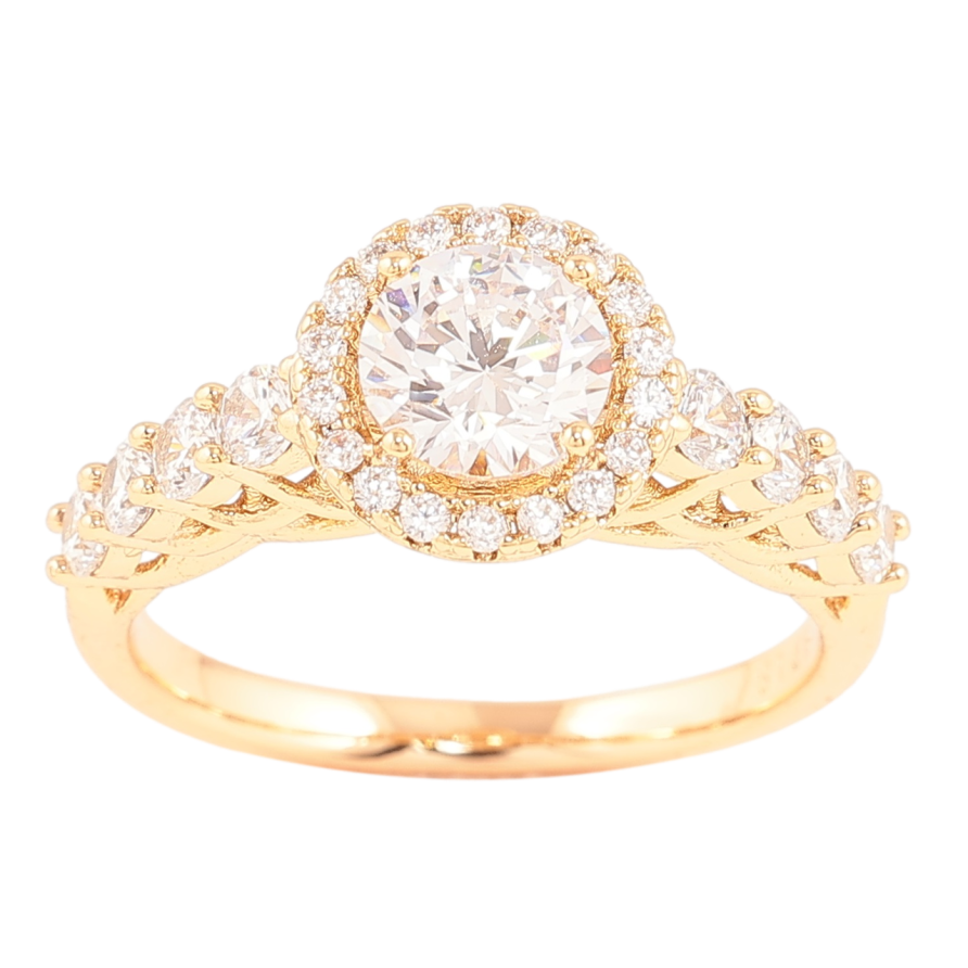 Каблучка Xuping Позолота 18K «Інкрустація цирконієм» фото №1 Каблучка Xuping Позолота 18K «Інкрустація цирконієм» фото №1