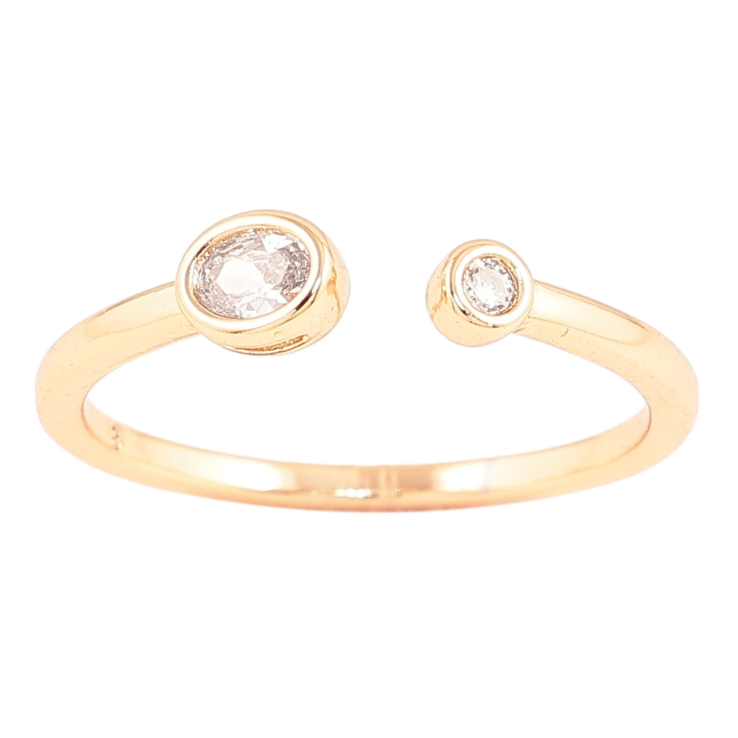 Каблучка Xuping Позолота 18K «Два кристали» фото №7 Каблучка Xuping Позолота 18K «Два кристали» фото №7