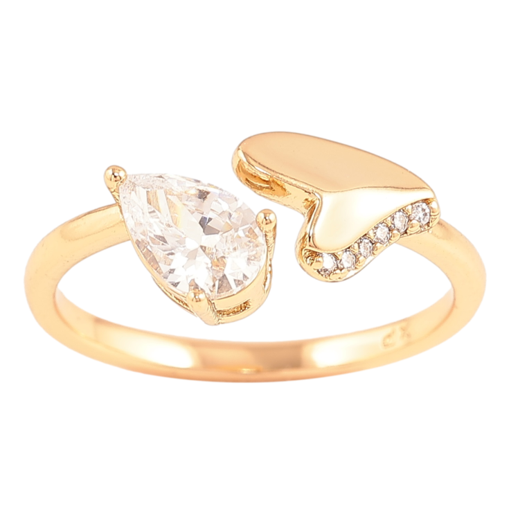 Каблучка Xuping Позолота 18K «Сердечко з кришталевою крапелькою» фото №22 Каблучка Xuping Позолота 18K «Сердечко з кришталевою крапелькою» фото №22