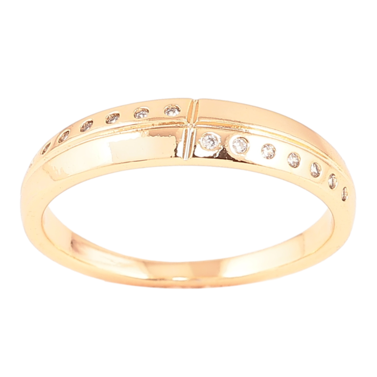 Кольцо Xuping Позолота 18K Узор из вставками циркония фото №14
