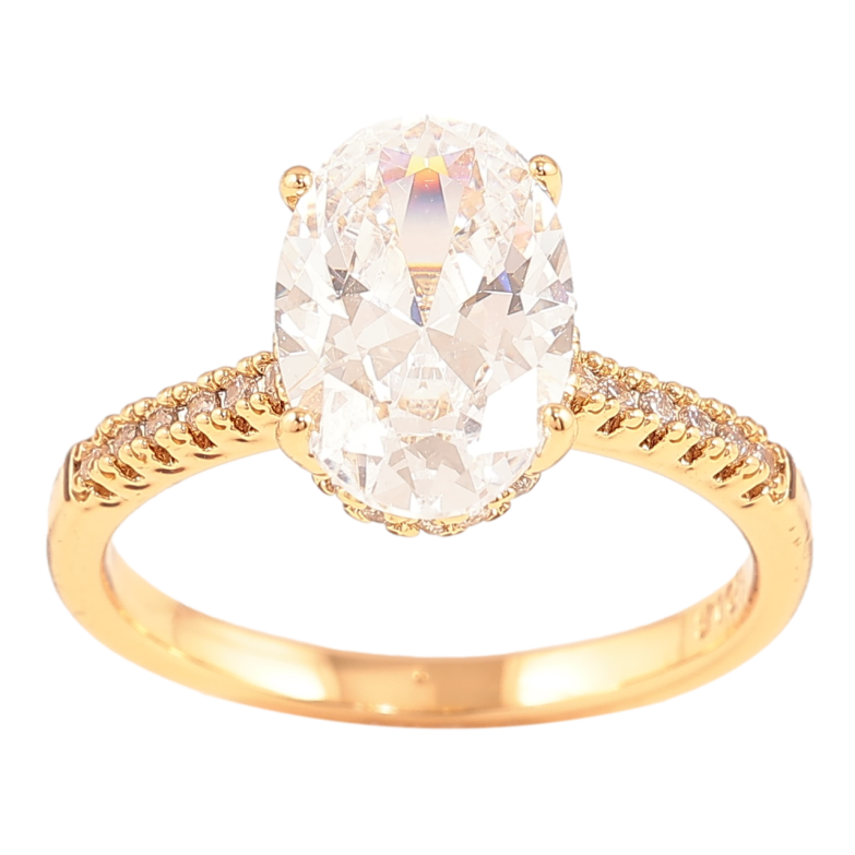 Каблучка Xuping Позолота 18K «Фіаніт на доріжці цирконію» фото №8