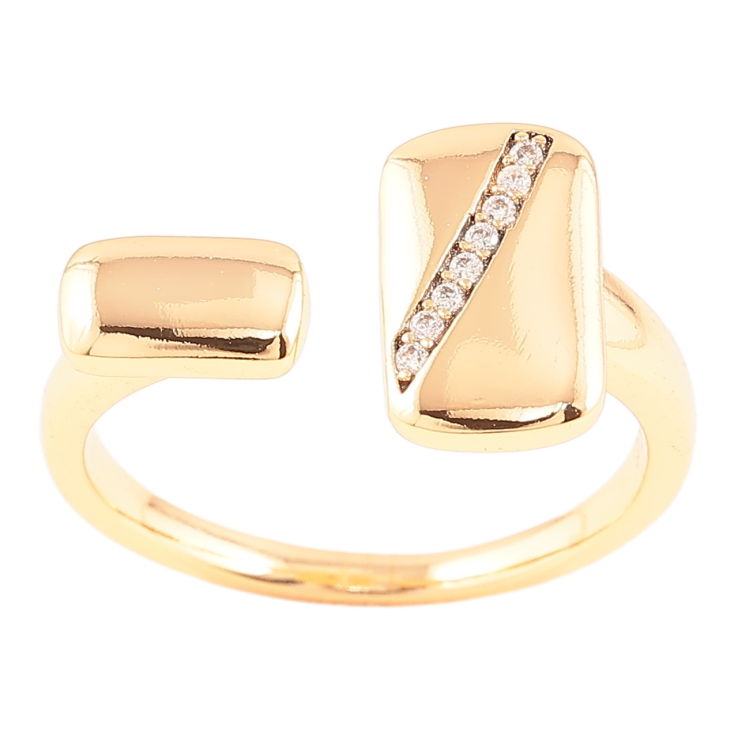 Каблучка Xuping Позолота 18K «Прямокутники з доріжкою цирконію» фото №14 Каблучка Xuping Позолота 18K «Прямокутники з доріжкою цирконію» фото №14
