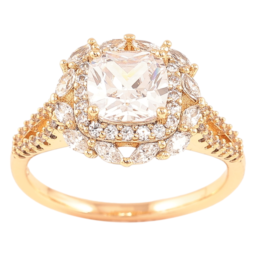 Каблучка Xuping Позолота 18K «Інкрустація цирконієм» фото №1 Каблучка Xuping Позолота 18K «Інкрустація цирконієм» фото №1