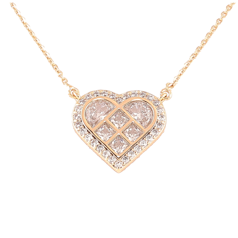 Подвеска на цепочке Xuping Позолота 18K Сердечко с инкрустацией цирконием длина 45-49см х 1мм фото №4