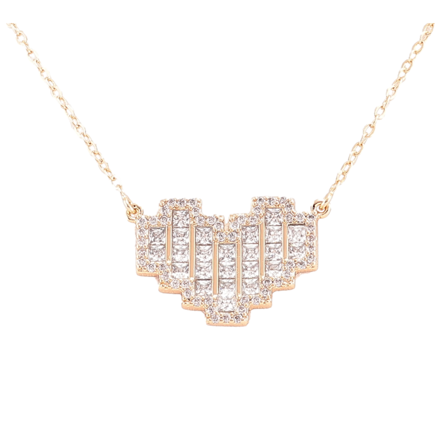 Подвеска на цепочке Xuping Позолота 18K Сердце с фианитами и цирконием длина 44-49см х 1.5мм фото №1