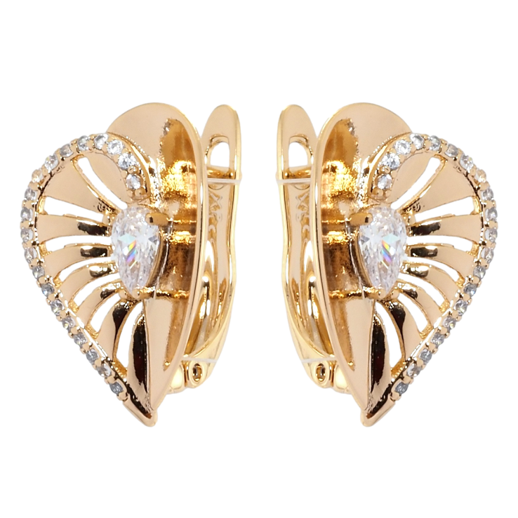 Серьги Xuping Позолота 18K английский замок Сердечки с цирконием фото №5 Серьги Xuping Позолота 18K английский замок Сердечки с цирконием фото №5