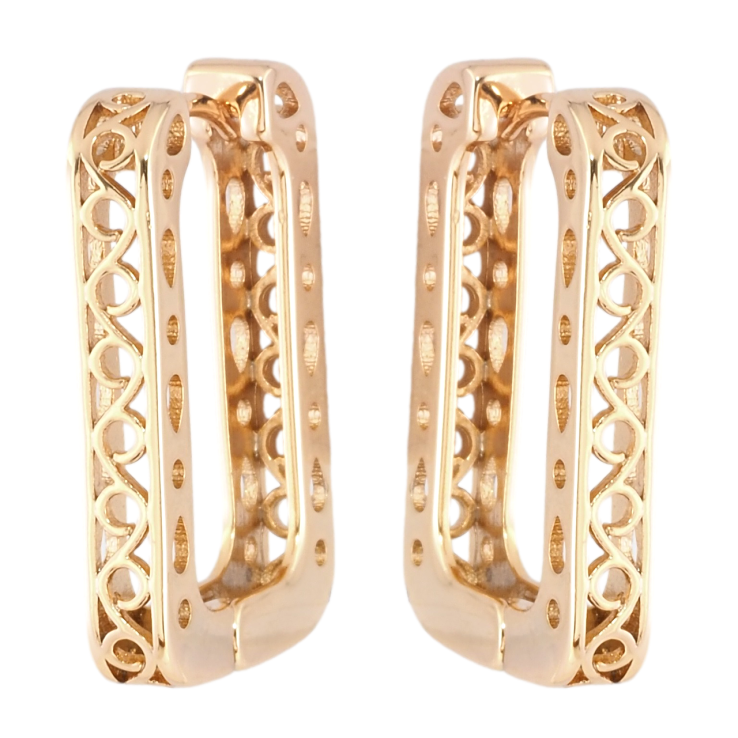 Серьги Xuping Позолота 18K колечки Резной узор фото №17