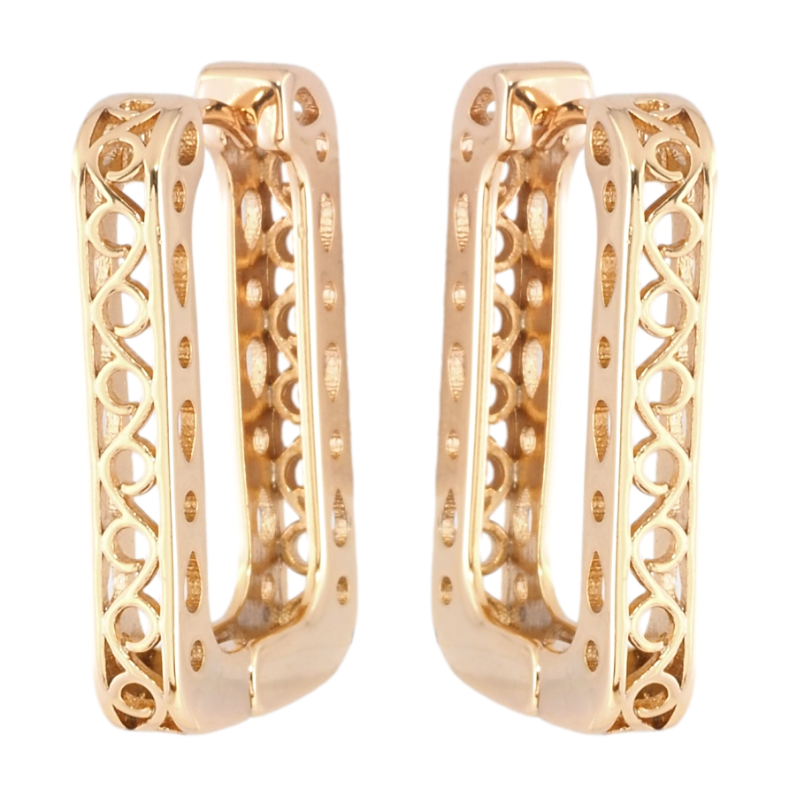 Серьги Xuping Позолота 18K колечки Резной узор фото №1 Серьги Xuping Позолота 18K колечки Резной узор фото №1
