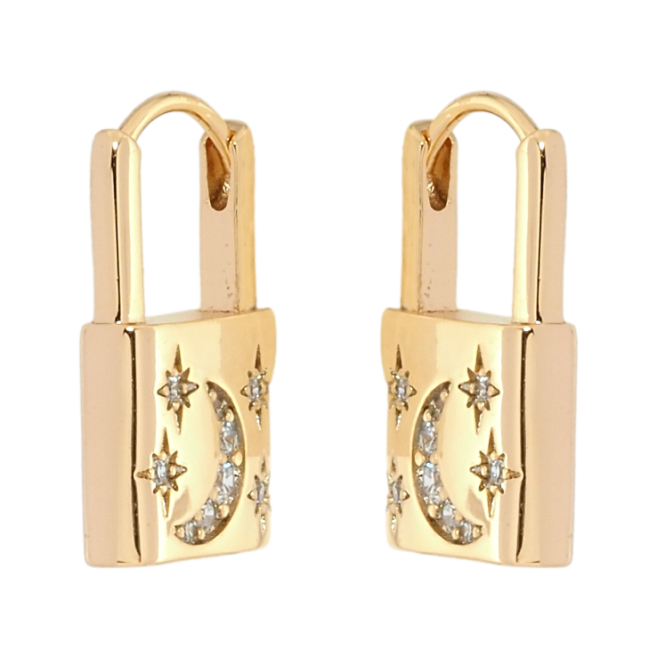 Серьги Xuping Позолота 18K колечки Замочки с узором фото №5