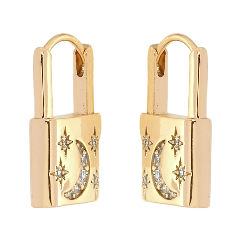 Серьги Xuping Позолота 18K колечки Замочки с узором фото №1