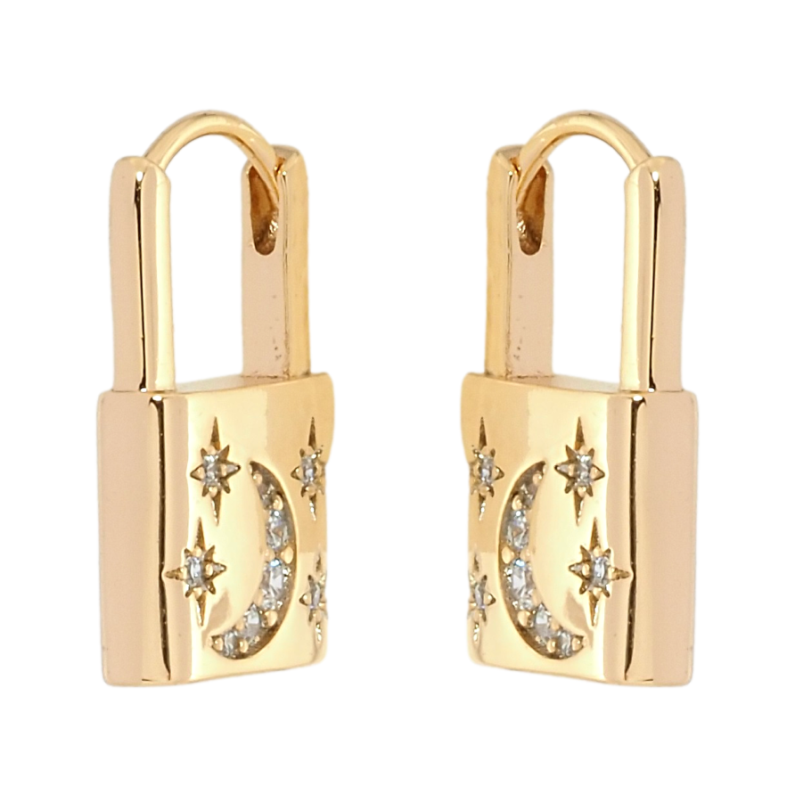 Серьги Xuping Позолота 18K колечки Замочки с узором фото №1 Серьги Xuping Позолота 18K колечки Замочки с узором фото №1