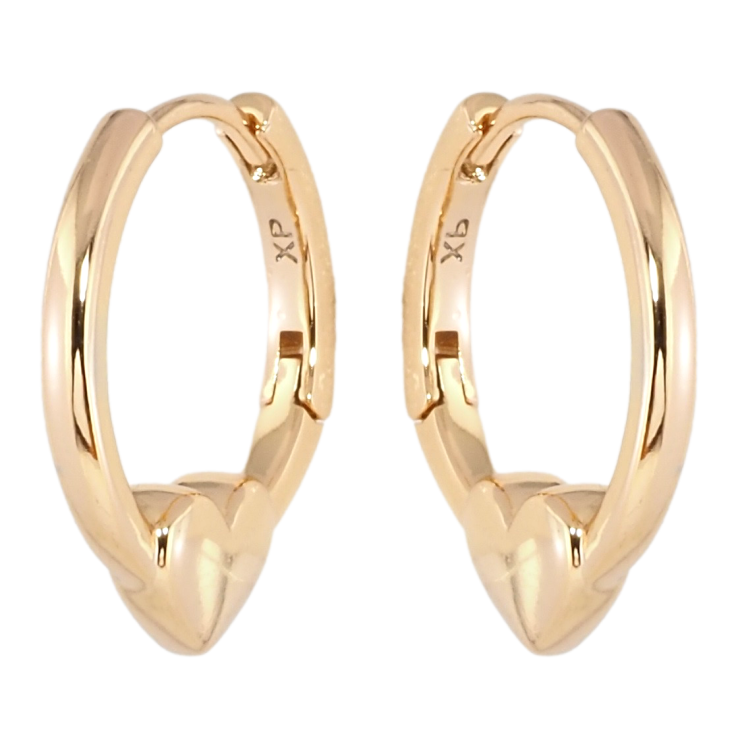 Серьги Xuping Позолота 18K колечки Сердечки фото №3