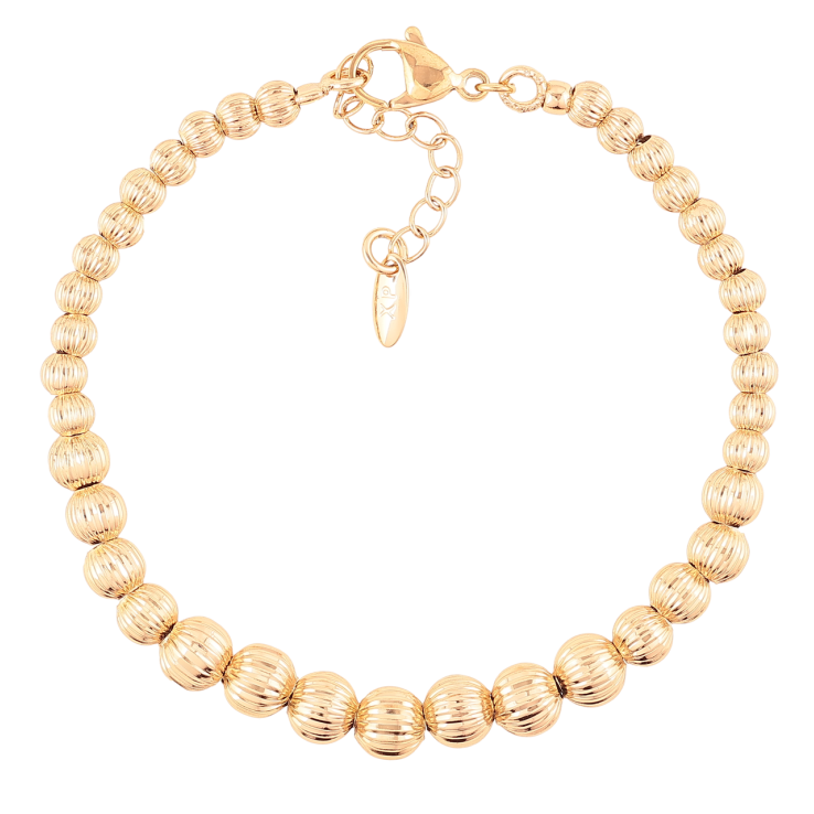 Браслет Xuping Позолота 18K Бусины с насечками размер с доп.цеп.17.5-20см х 4-6мм фото №16 Браслет Xuping Позолота 18K Бусины с насечками размер с доп.цеп.17.5-20см х 4-6мм фото №16