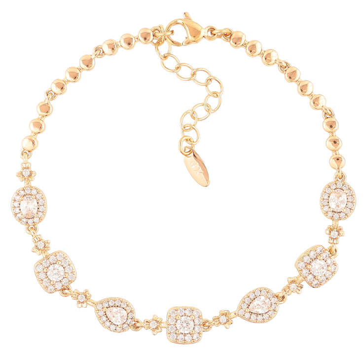 Браслет Xuping Позолота 18K Инкрустация цирконием размер с доп.цеп.17-20.5см х 2.5мм фото №2