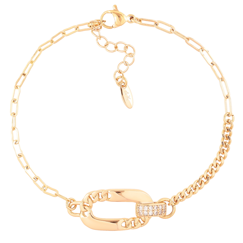 Браслет Xuping Позолота 18K Цепочка комбинированная с декоративной вставкой размер с доп.цеп.19-22см х 2-3мм фото №1 Браслет Xuping Позолота 18K Цепочка комбинированная с декоративной вставкой размер с доп.цеп.19-22см х 2-3мм фото №1