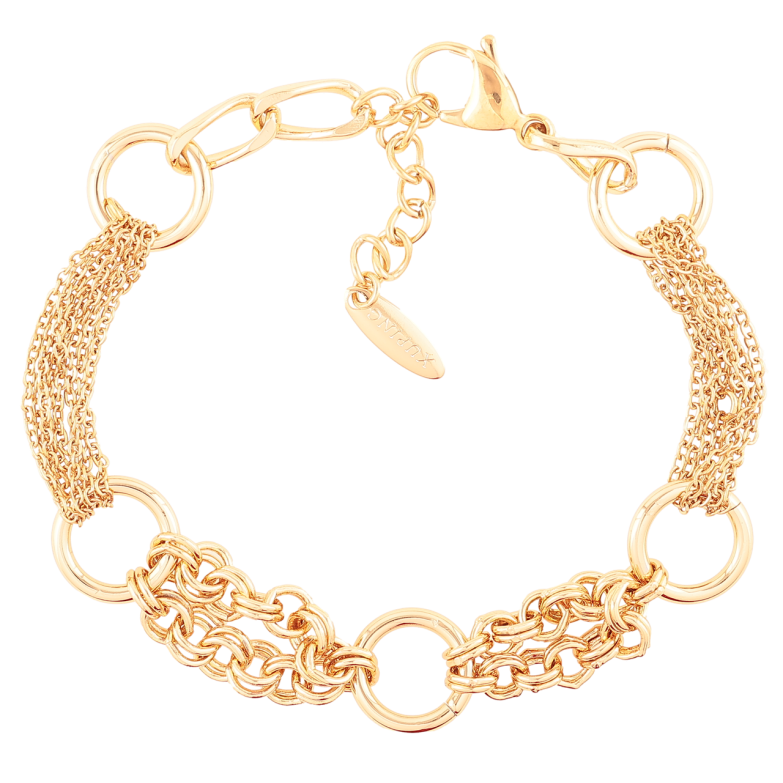 Браслет Xuping Позолота 18K Цепочка Комбинированная размер с доп.цеп.19-22см х 5-12мм фото №2