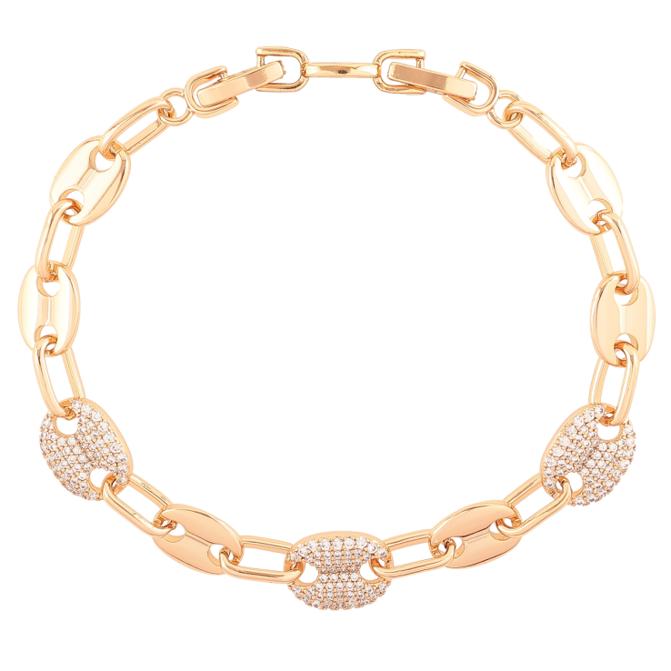 Браслет Xuping Позолота 18K Звенья цепочки с цирконием размер с доп.замком 18,20см х 5-9мм фото №15