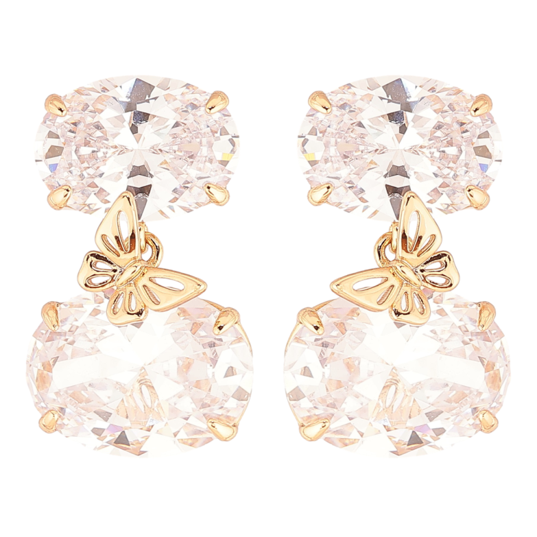 Серьги Xuping QQMM Позолота 18K пусеты Два фианита с бабочкой фото №18 Серьги Xuping QQMM Позолота 18K пусеты Два фианита с бабочкой фото №18
