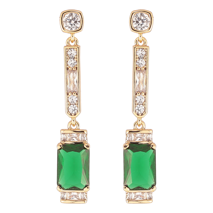 Серьги Xuping QQMM Позолота 18K пусеты Кристальные подвески с зелеными фианитами фото №5 Серьги Xuping QQMM Позолота 18K пусеты Кристальные подвески с зелеными фианитами фото №5