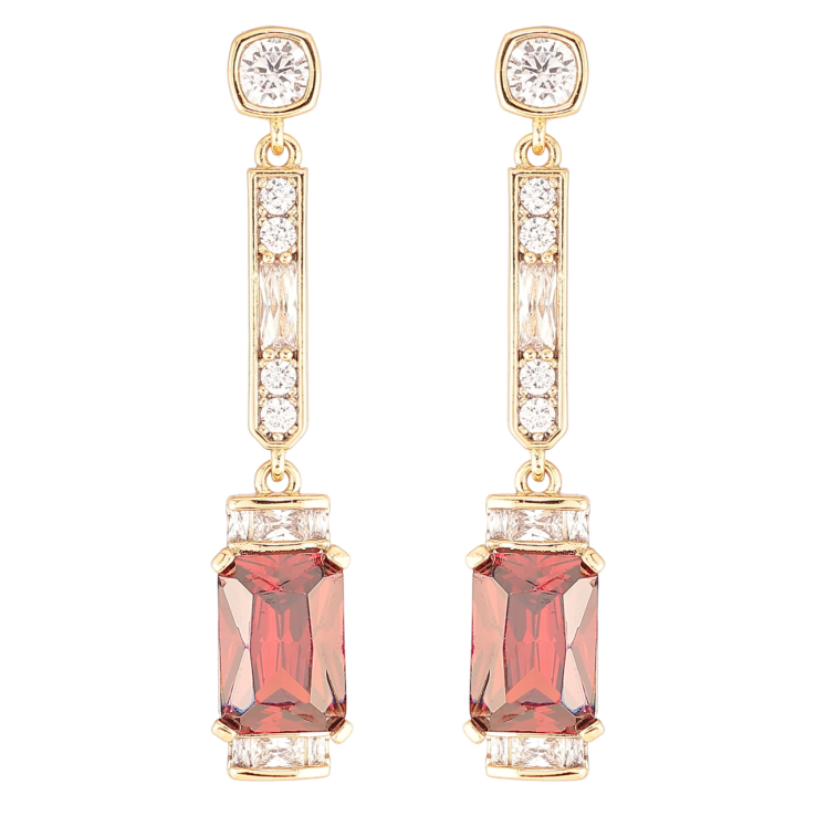 Серьги Xuping QQMM Позолота 18K пусеты Кристальные подвески с красными фианитами фото №4 Серьги Xuping QQMM Позолота 18K пусеты Кристальные подвески с красными фианитами фото №4