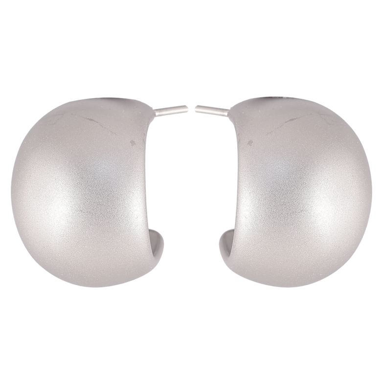 Серьги Xuping TTM Stainless Steel цвет Родий пусеты Обьемные дуги фото №2