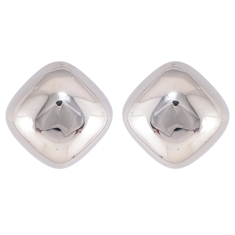 Сережки Xuping TTM Stainless Steel колір Родій пусети «Об'ємні ромби» 18х18мм фото №6