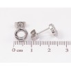 Серьги Xuping TTM Stainless Steel цвет Родий пусеты Колечки с вставками циркония фото №2