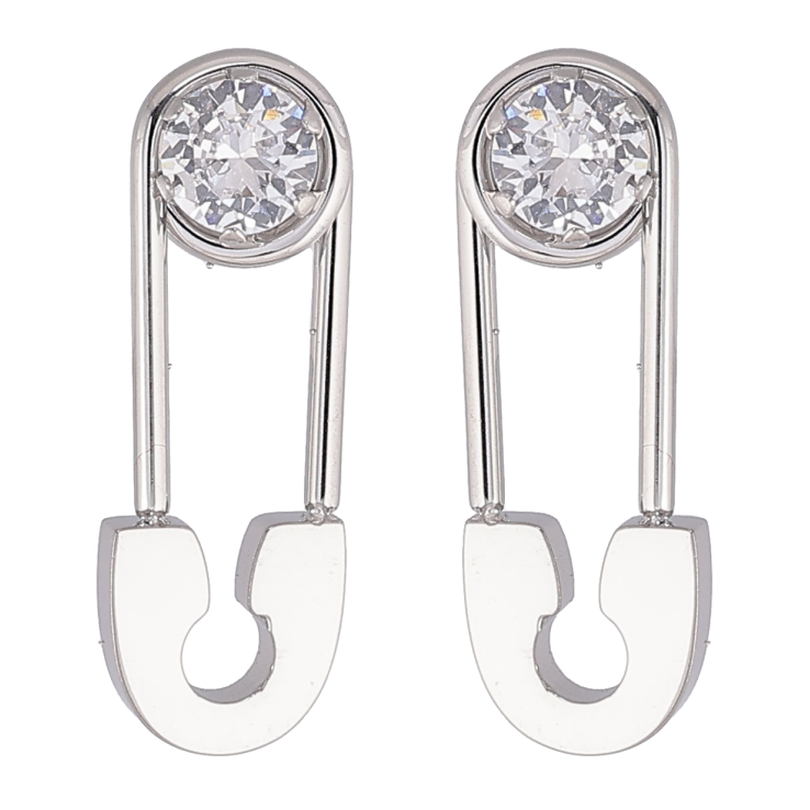 Серьги Xuping TTM Stainless Steel цвет Родий пусеты Булавки с фианитами фото №11
