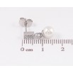 Серьги Xuping TTM Stainless Steel цвет Родий пусеты Кристаллы с жемчужными подвесками фото №2