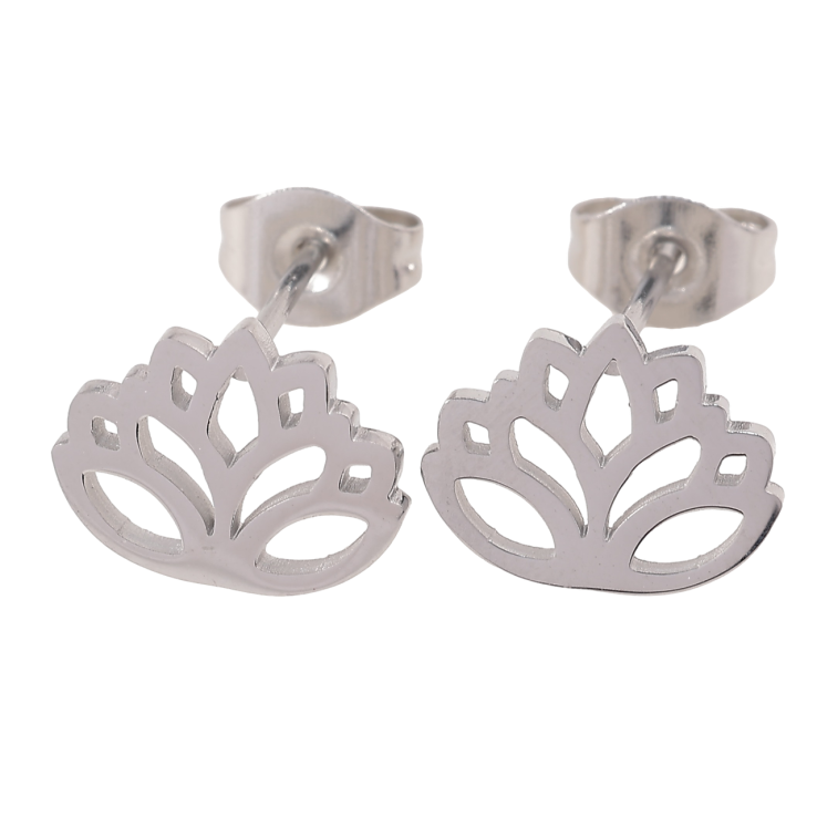Серьги Xuping TTM Stainless Steel цвет Родий пусеты Лотос фото №9 Серьги Xuping TTM Stainless Steel цвет Родий пусеты Лотос фото №9