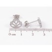 Серьги Xuping TTM Stainless Steel цвет Родий пусеты Лотос фото №2