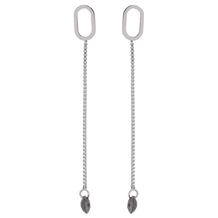 Серьги Xuping TTM Stainless Steel цвет Родий пусеты Подвески с черными кристаллами фото №23 Серьги Xuping TTM Stainless Steel цвет Родий пусеты Подвески с черными кристаллами фото №23