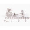 Серьги Xuping TTM Stainless Steel цвет Родий пусеты Круги с греческим узором и кристаллами ø 10мм фото №2