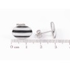 Серьги Xuping TTM Stainless Steel цвет Родий пусеты Овалы с черно-белыми полосами фото №2