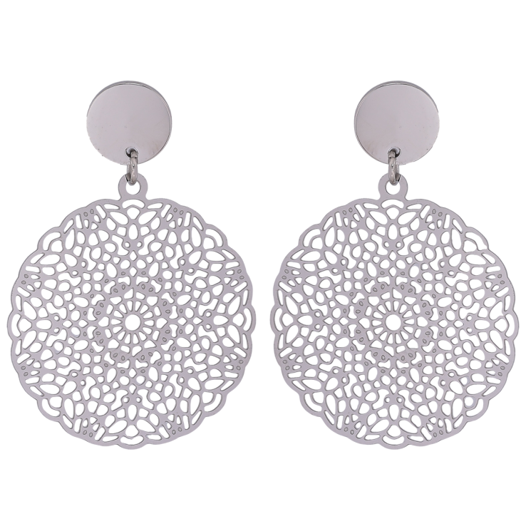 Серьги Xuping TTM Stainless Steel цвет Родий пусеты Ажурные подвески фото №11 Серьги Xuping TTM Stainless Steel цвет Родий пусеты Ажурные подвески фото №11