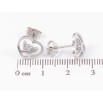 Сережки Xuping TTM Stainless Steel колір Родій пусети «Сердечка з метеликами» фото №2